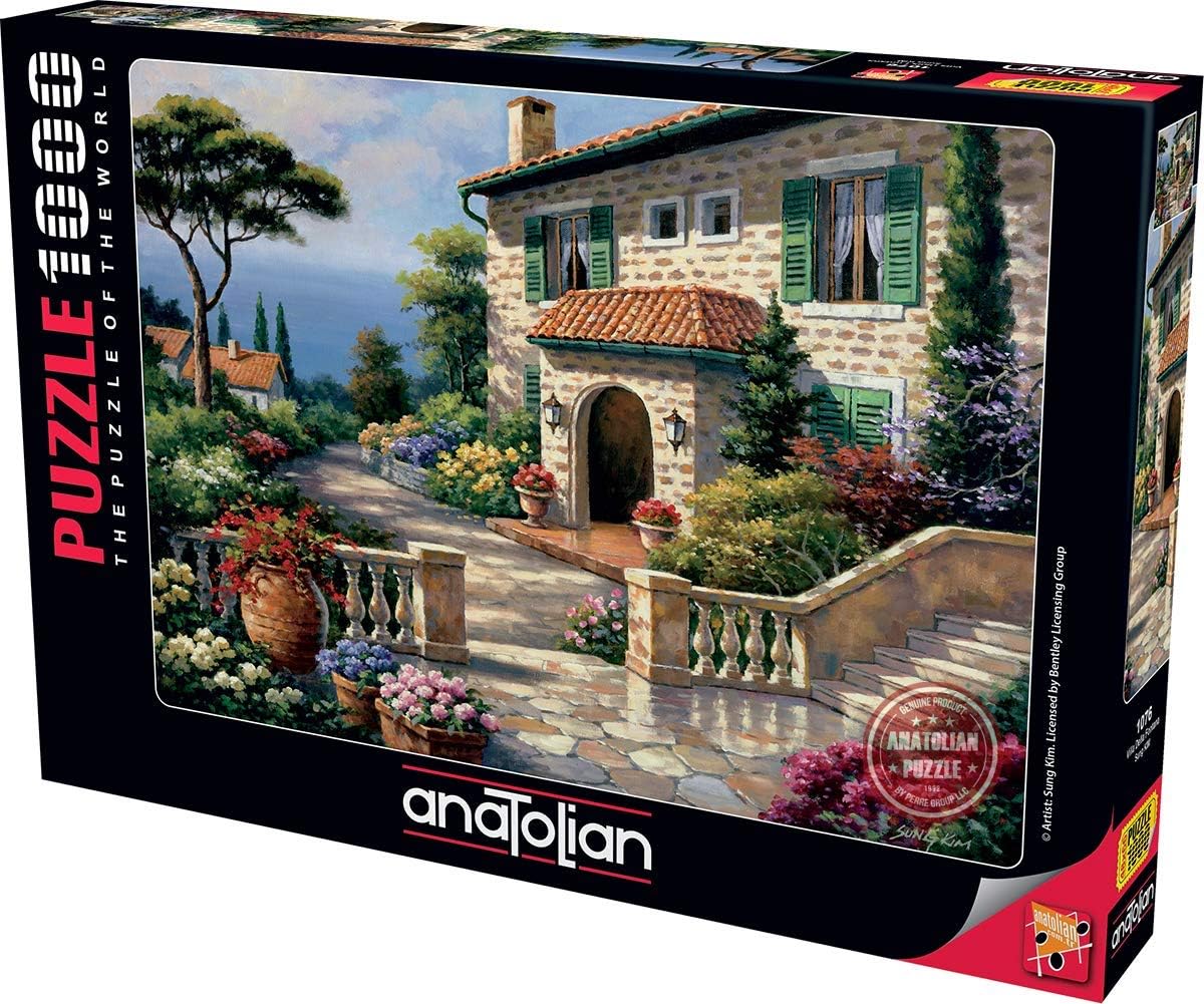 Puzzle - Villa e Fontana / 1000 Parça, #1076