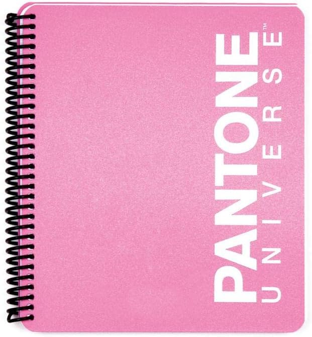 Pantone Universe PP Kapaklı Spiralli Çizgili Defter Pembe - 17.5x20.5cm