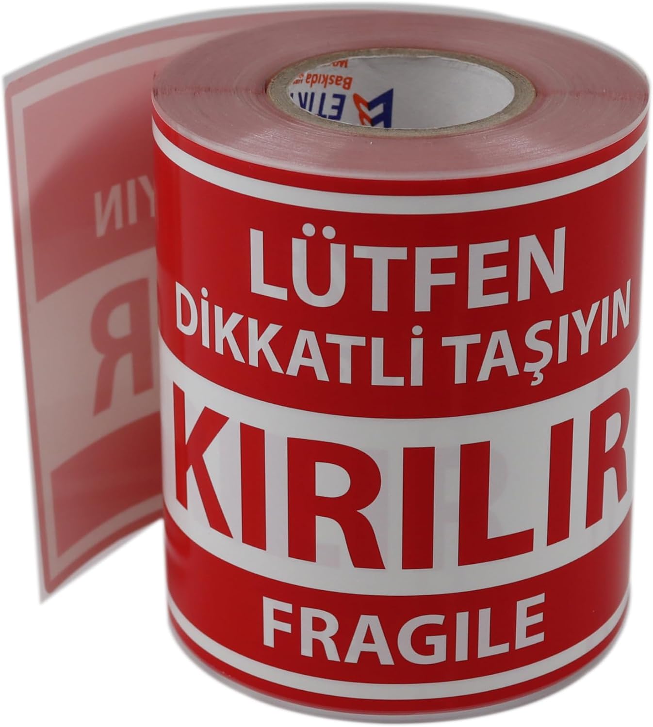 Kırılır Etiketi Büyük Boy Kuşe, Fragile Label Yapışkanlı Etiket 100x150mm Ruloda 250 Adet Sticker, Koli İçin Çıkartma Güvenlik Etiketi, Dikkat Kırılır Uyarı Etiketi, Paketleme Etiketleri