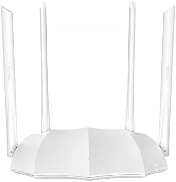 Tenda AC5 AC1200 Çift Bant WLAN Yönlendirici (1200 MBit/s, 2,4 GHz ve 5 Ghz, 3 x LAN, 1 x WAN, 1 GHz CPU, MU-MIMO, QoS, Beamforming+, dört anten, uygulama yönetimi), beyaz