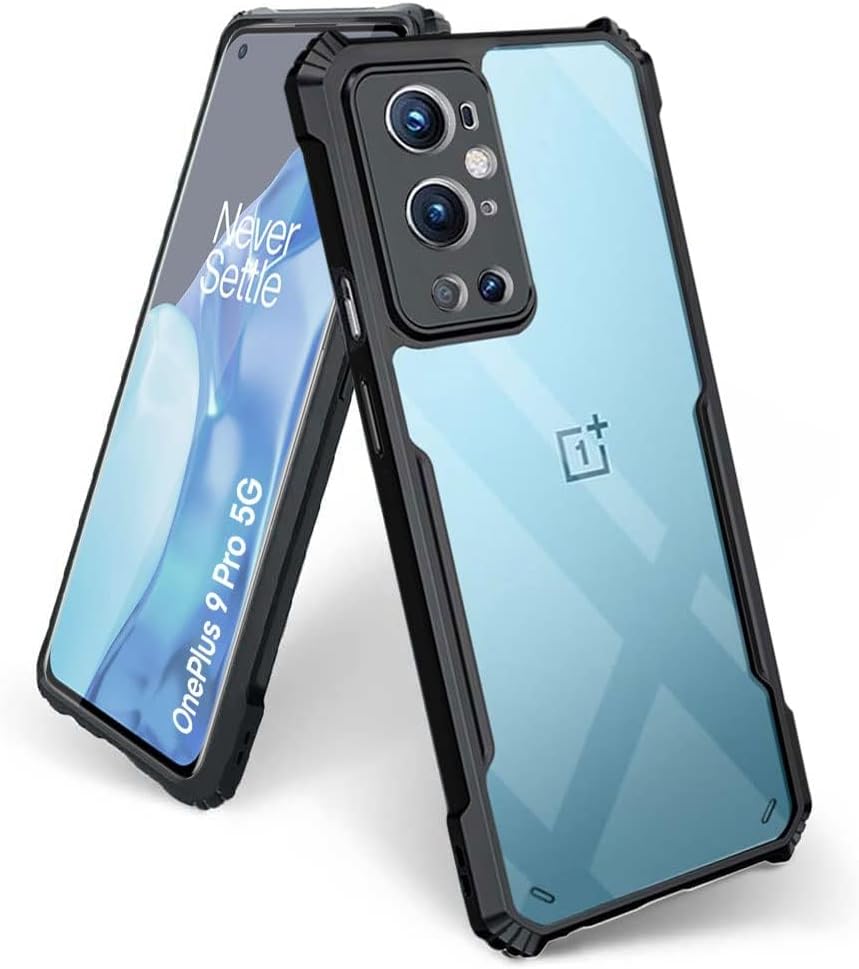 OnePlus 9 Pro Uyumlu Kılıf Kamera ve Köşe Korumalı Arkası Sararmaz Sert Şeffaf Kenarları Silikon