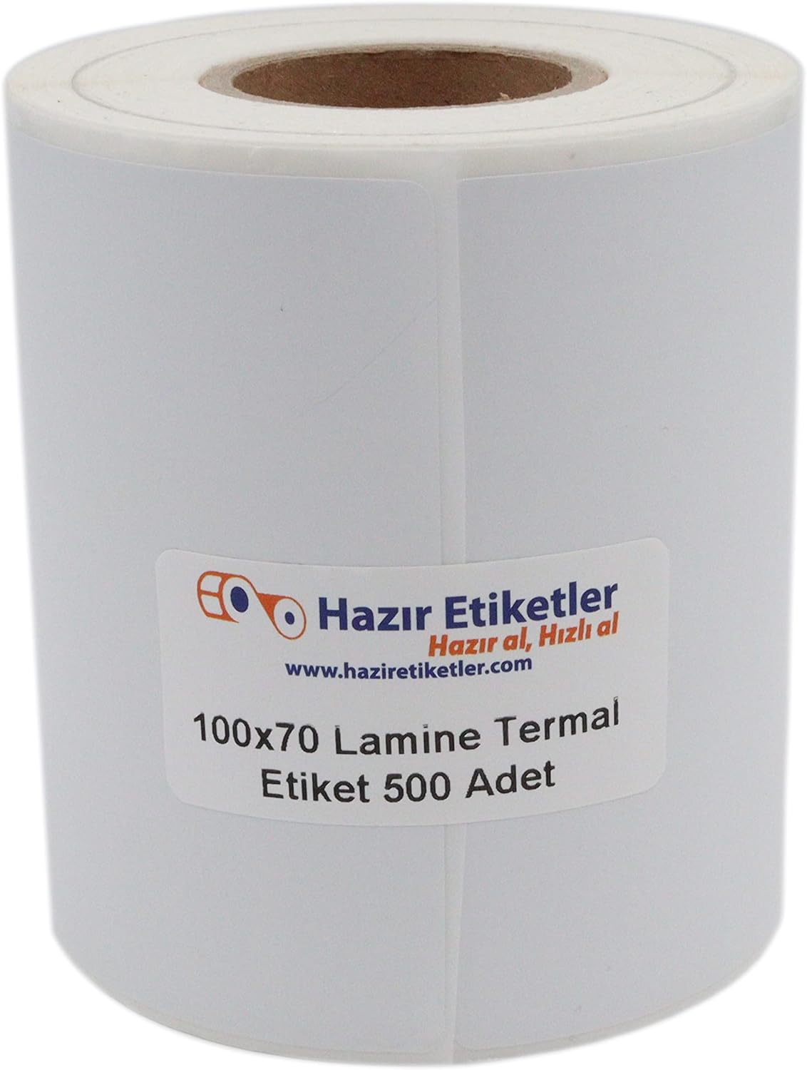 Lamine Termal Etiket 100mm x 70mm Ruloda 500 Adet 40mm Kuka Çapında Direk Termal Transfer Etiketi