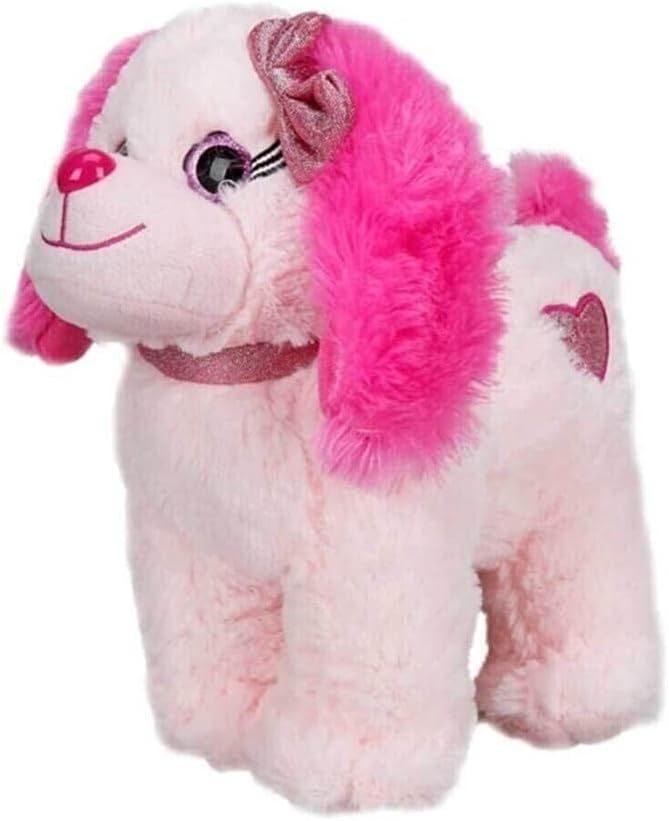 Renkli Peluş Köpek Pembe 25 cm