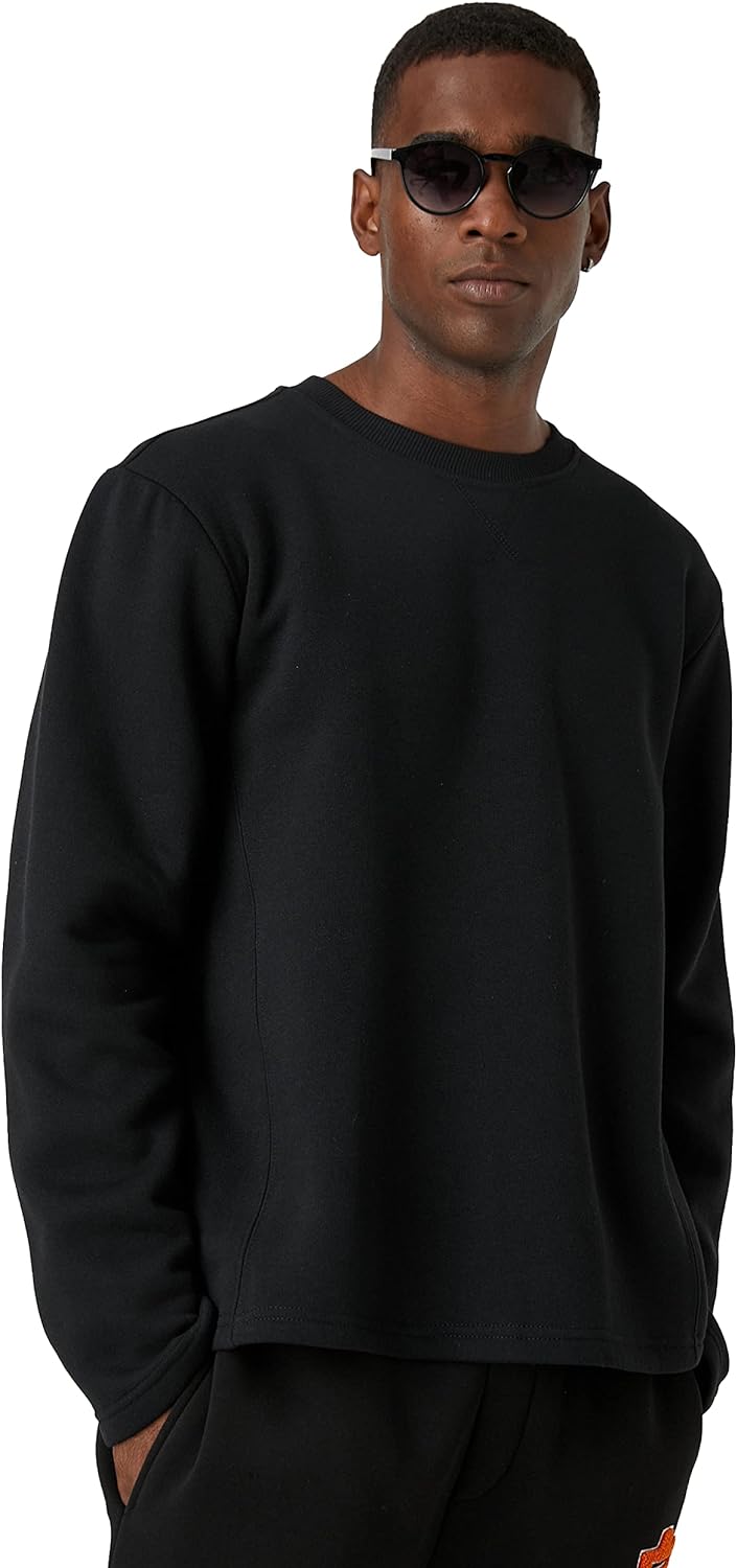 Basic Sweatshirt Şardonlu Bisiklet Yaka