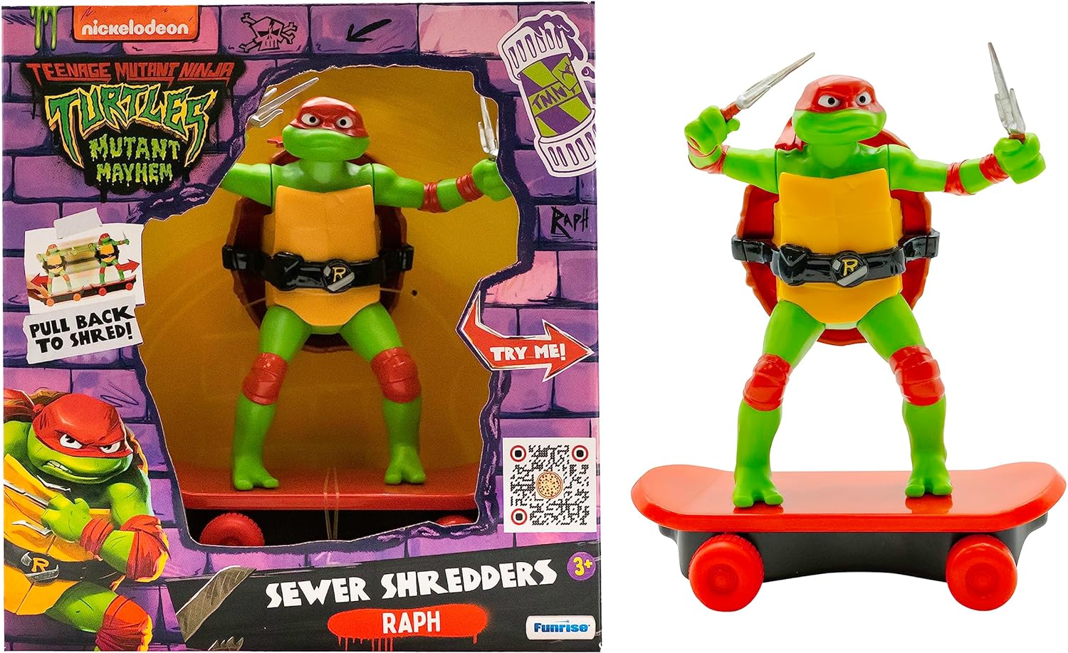 Tmnt Ninja Kaplumbağalar Çek Bırak Kaykay Figür Raph