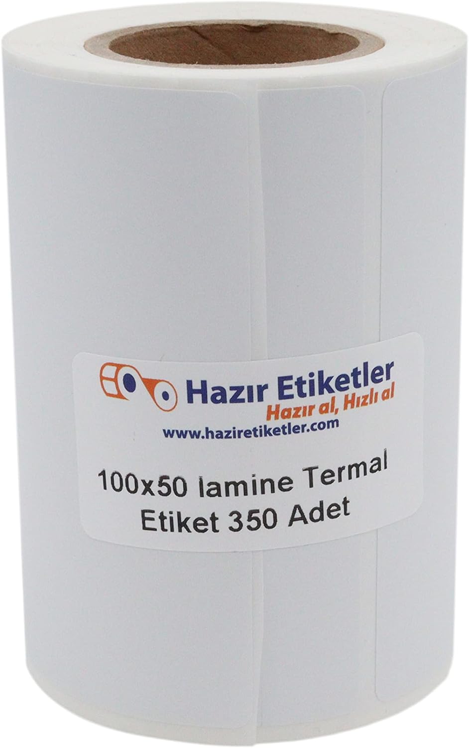 Lamine Termal Etiket 100mm x 50mm Ruloda 350 Adet 40mm Kuka Çapında Direk Termal Transfer Etiketi