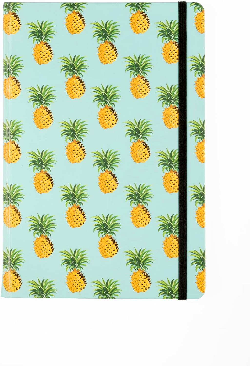 , Lotus 17x24 cm Ananas Desenli Sert Karton Kapaklı Defter, 96 Yaprak, Çizgili - Mavi