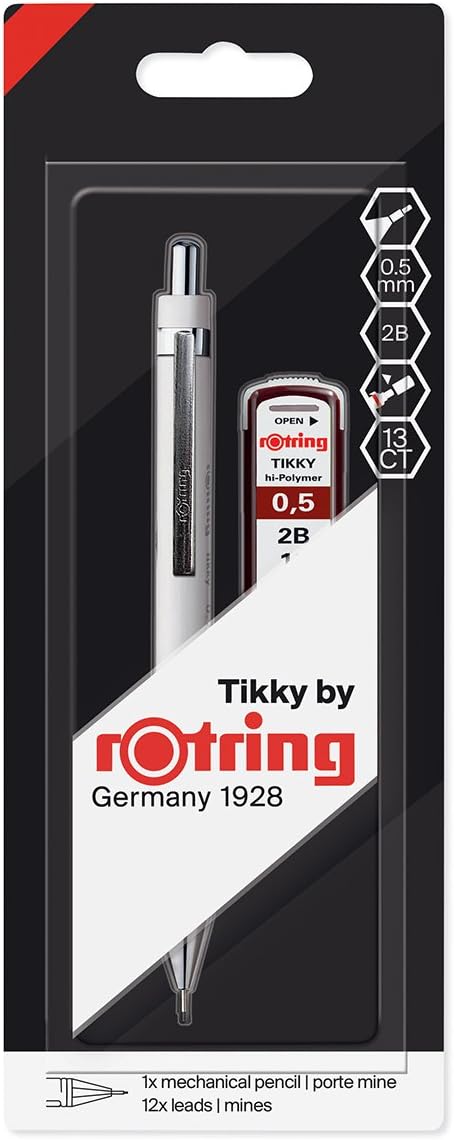 Tikky Mekanik Kurşun Kalem 0.5 mm, Beyaz + Uç Hediye - 1908503