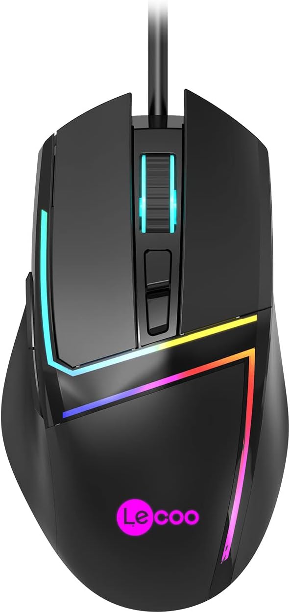 MS106 Kablolu RGB LED Aydınlatmalı Win/Mac Uyumlu 132 gr Ağırlık Optik Sensör 3200DPI 7 Tuşlu Oyuncu Mouse Siyah