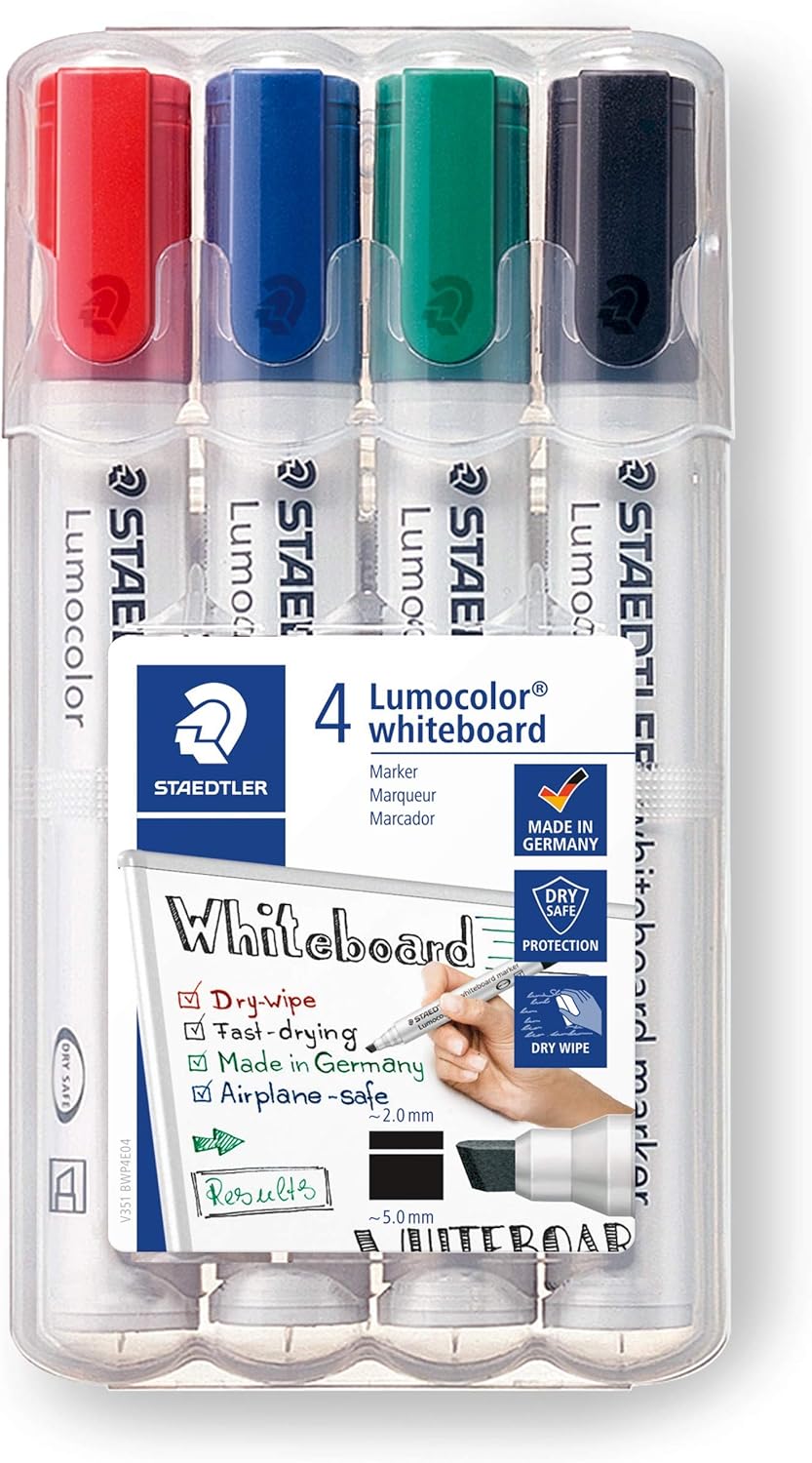 351 B Wp4 Lumocolor Whiteboard Markör Kesik Uçlu 25 mm 4'lü Set