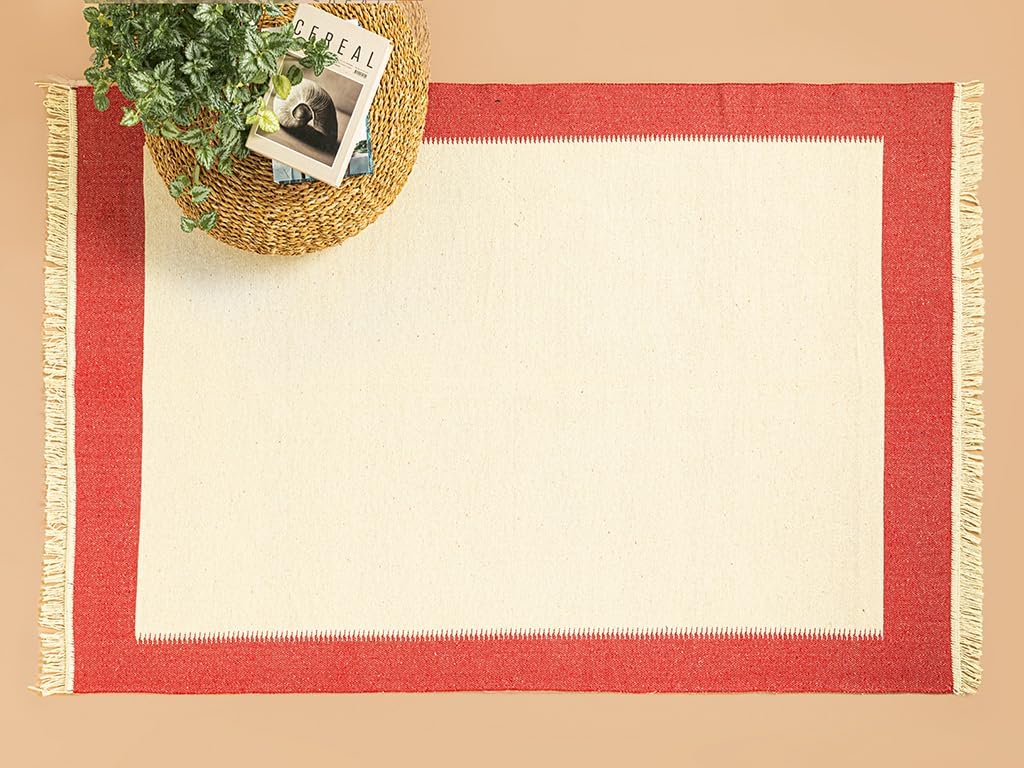 Lara Purl Dokuma Kilim 80x150 cm Krem - Kırmızı