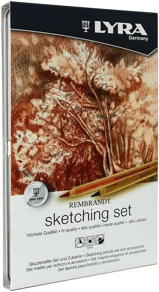 Lyra Rembrandt Metal Kutu Sketching Set Box Boya Kalemi, 11'Li