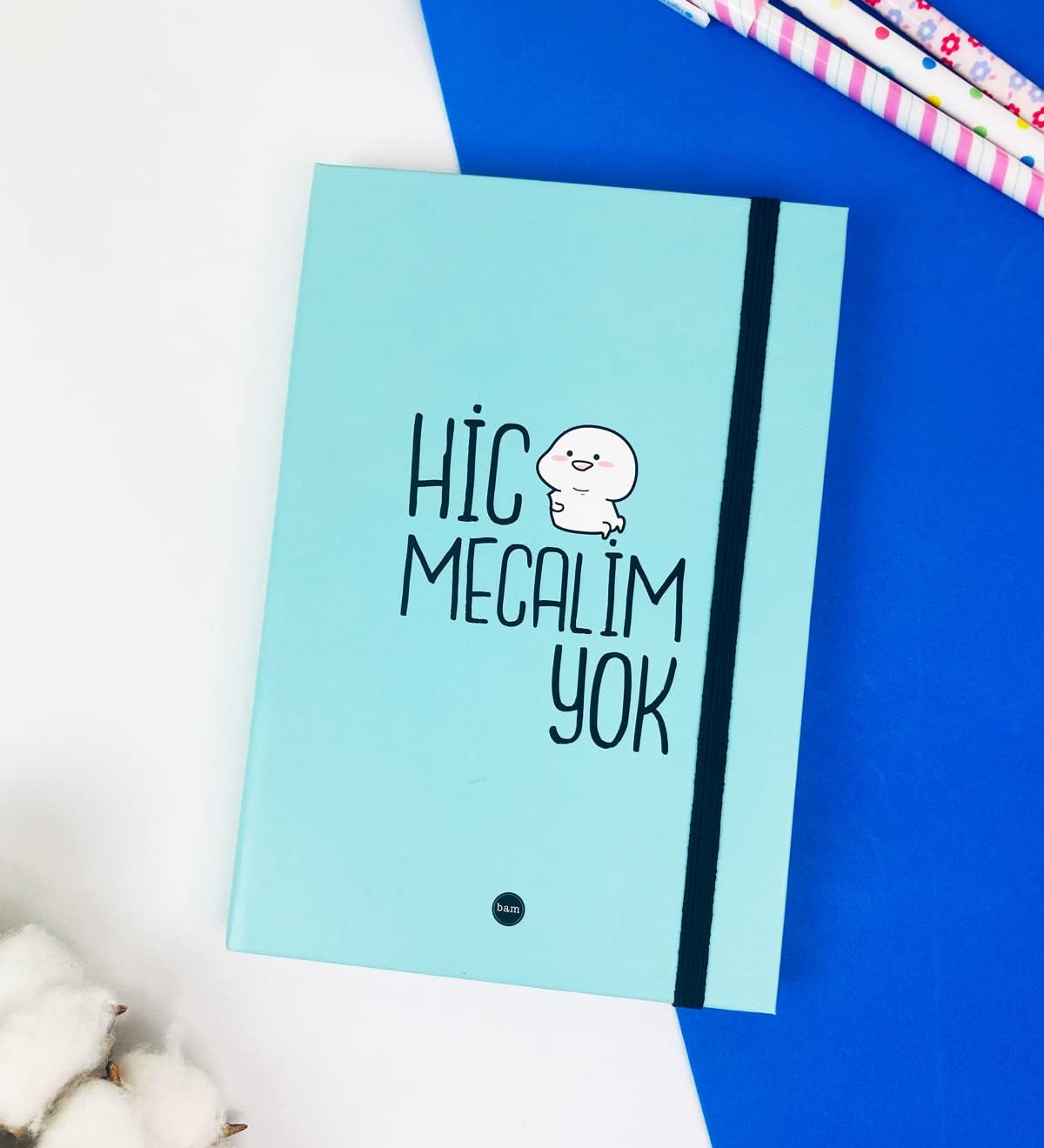 Hiç Mecalim Yok Tasarımlı Lastikli Defter