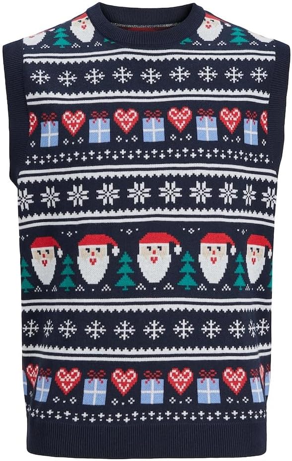 JORFESTIVE XMAS KNIT VEST CREW NECK Triko Erkek