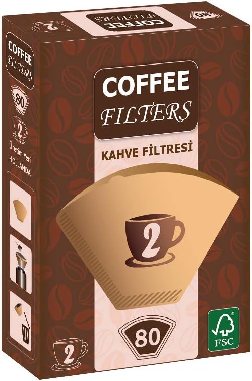 Coffee Filters Filtre Kahve Kağıdı 80'li Brown 1X2