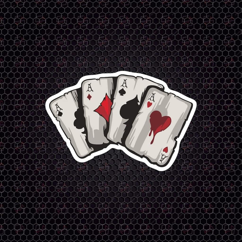 Joker Poker Oyun Kartı Kurukafa Sticker Oto Motor 15 Cm