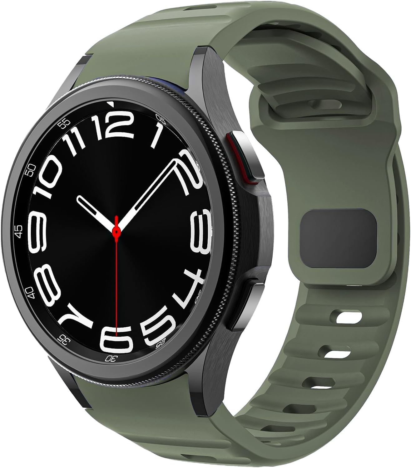 Galaxy Watch 6/5/4 Serisi (40mm/44mm), Watch 6/4 Classic (47mm/43mm/42mm) ve  Watch 5 Pro (45mm) İçin Yumuşak ve Konforlu Boşluksuz Rugged 20mm Silikon Kordon