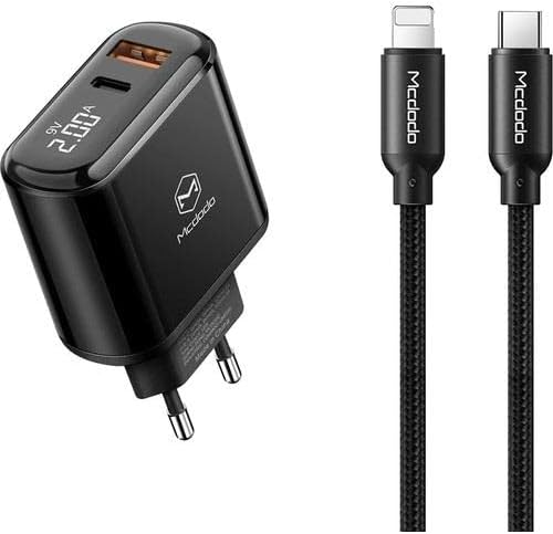 CH-7171 20W PD3.0 Dijital Göstergeli Usb-C  Şarj Kablolu Dual Portlu Hızlı Şarj Cihazı