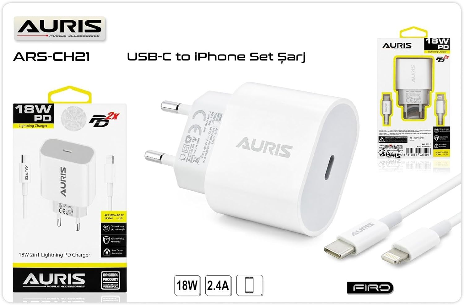 AURİS 20W PD TYPE-C TO LIGHTNING SET ARS-CH21