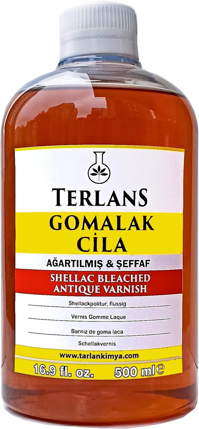 Terlans Ağartılmış Şeffaf Gomalak Cilası 500 ml Shellac Bleached