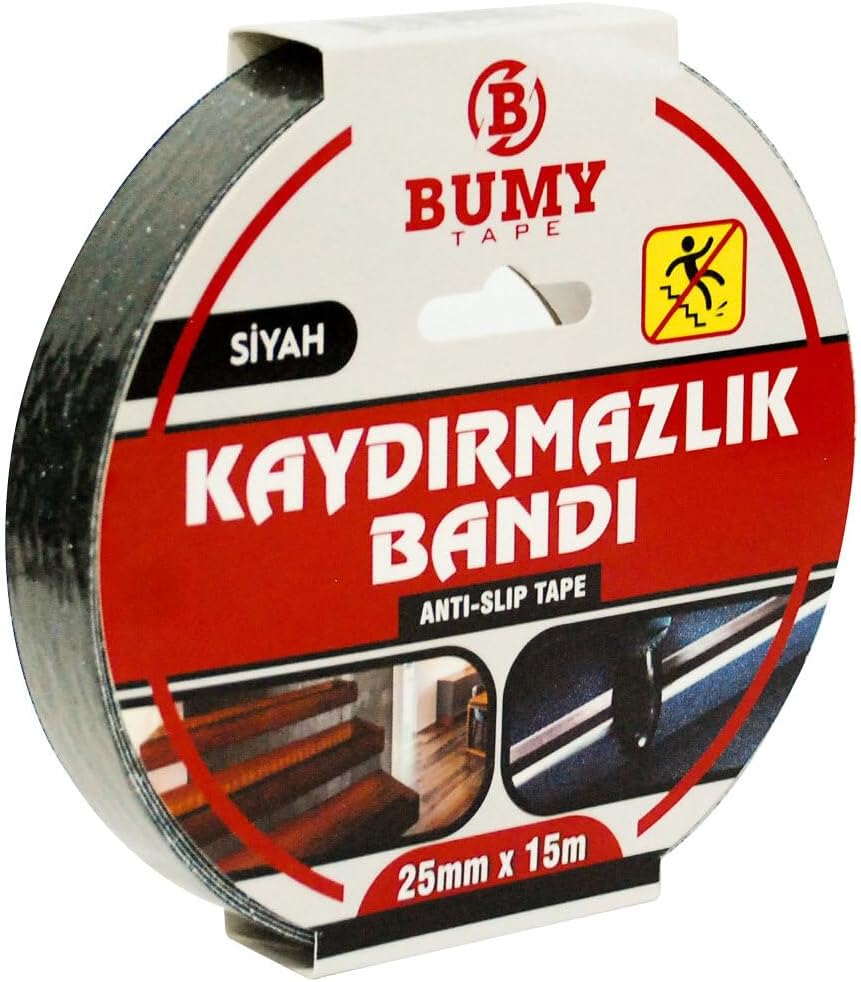 MERDİVEN KAYDIRMAZLIK BANDI SİYAH / 25 MM X 15 MT