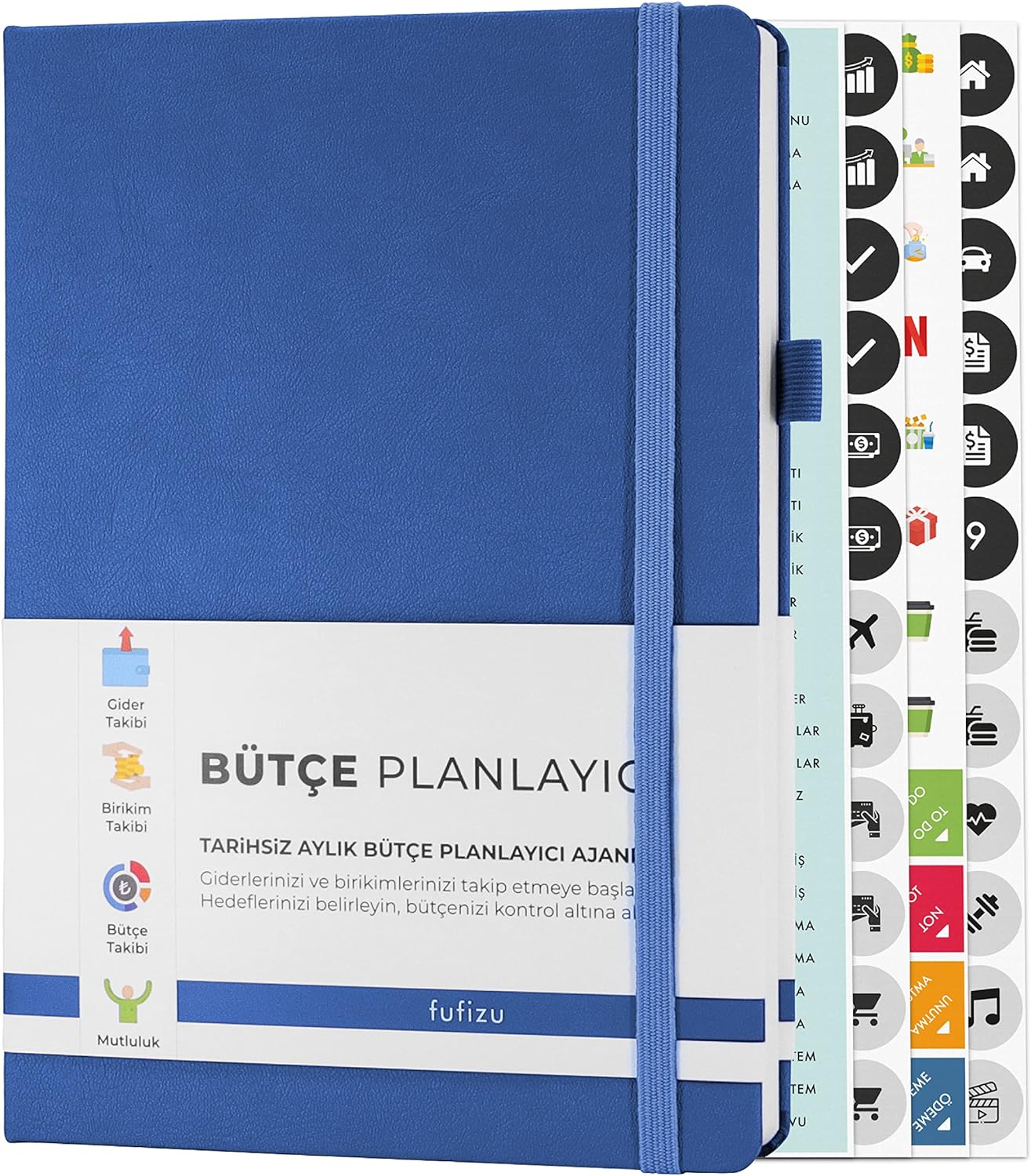 Bütçe Planlayıcı - Aylık Harcama ve Gider Takip Defteri - Tarihsiz 1 Yıllık A5 Budget Planner, Lacivert