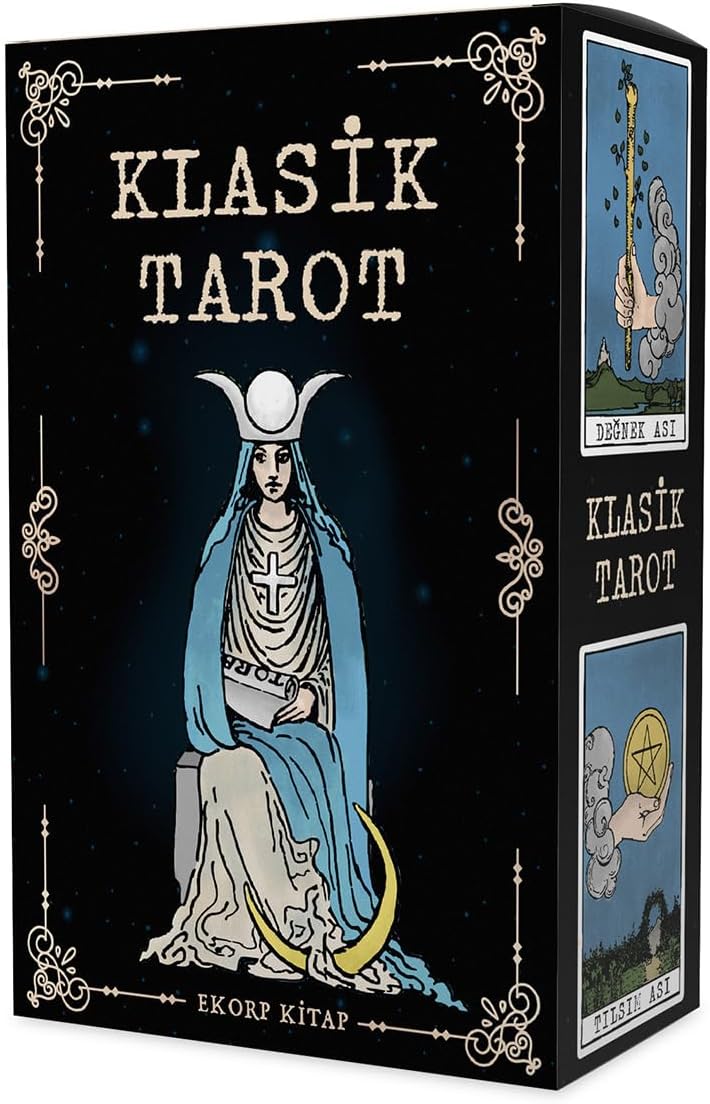 Kitap Klasik Tarot, Nur Çavdar, 78 Kartlık Deste ve 96 Sayfa Rehber Kitap