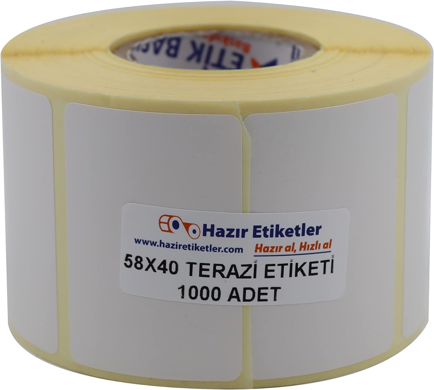 Eko Termal Etiket 58mm x 40mm Ruloda 1000 Adet 40mm Kuka Çapında Direk Termal Transfer Etiketi