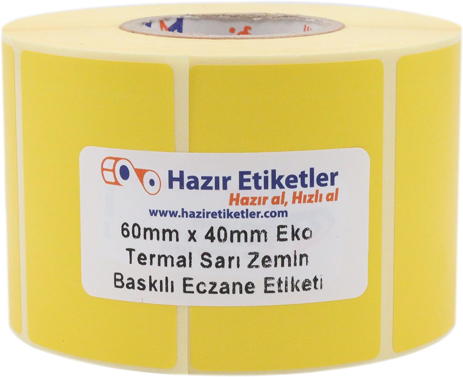 İlaç Tarif Etiketi Eko Termal 60mm x 40mm Ruloda 1000 Adet 40mm Kuka Çapında, İlaç Reçete Etiketleri