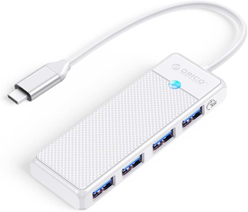 4 Portlu Type-C to USB 3.0 Yüksek hızlı 5Gbps HUB Çoklayıcı Beyaz