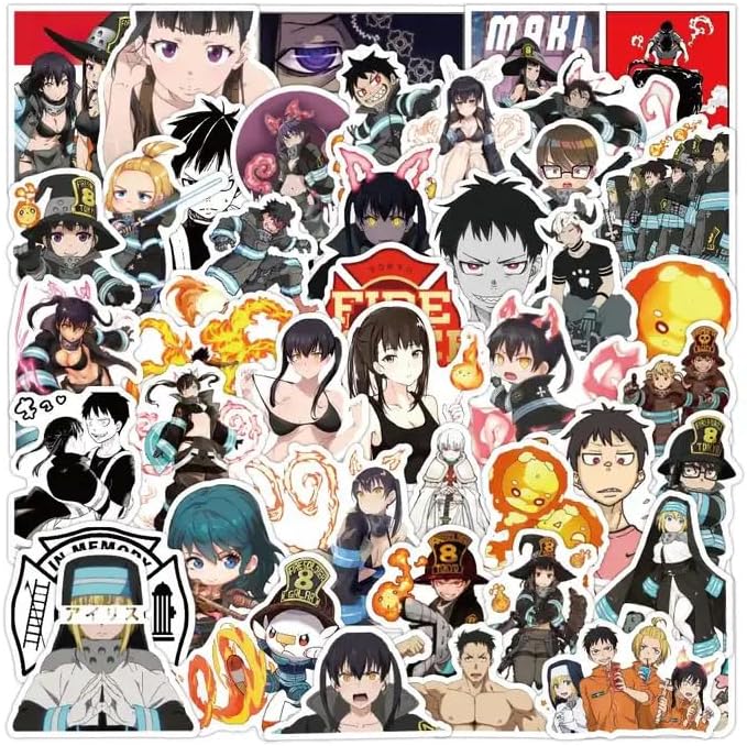 50 Adet Fire Force Sticker Set