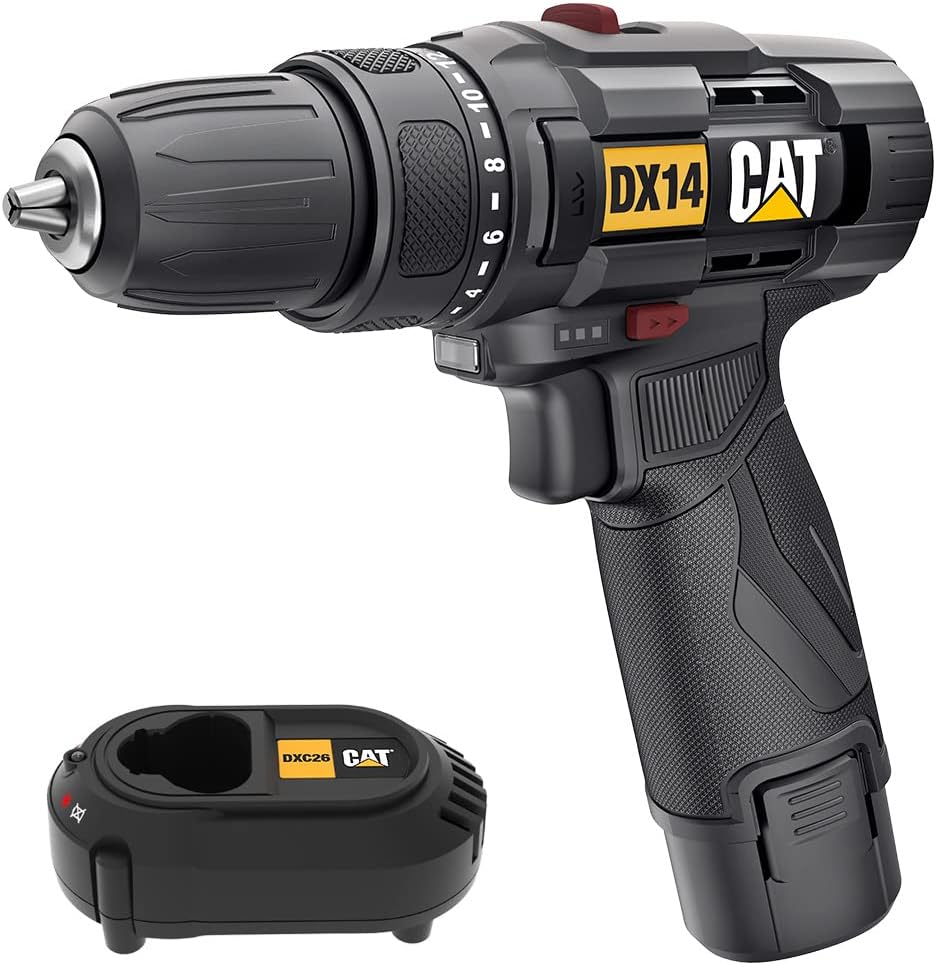 CAT DX14 12Volt/2.0Ah Li-ion Profesyonel Şarjlı Matkap, Siyah/Sarı