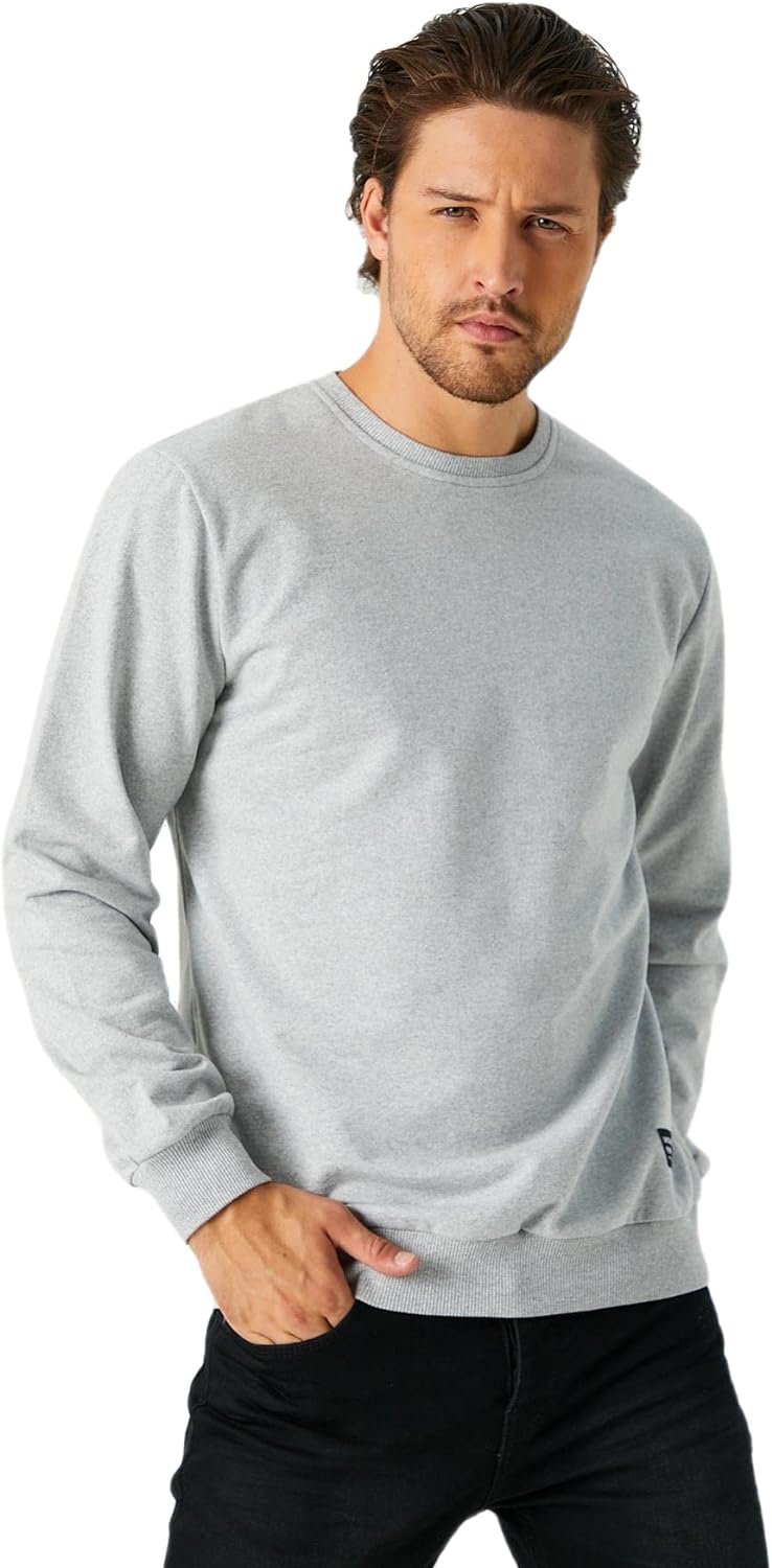 Erkek Siyah-Gri 2' li Basic Bisiklet Yaka Sweatshirt