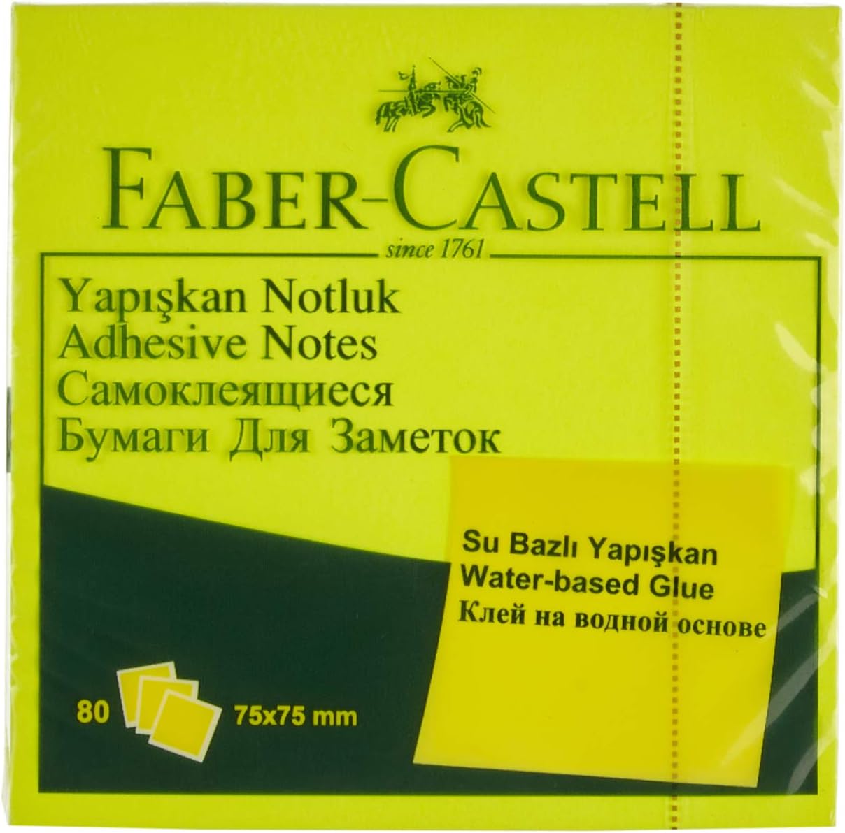 Yapışkan Notluk, 75x75MM, Fosforlu Sarı