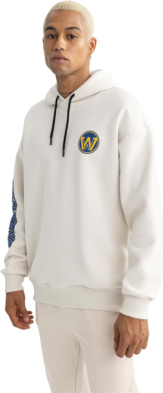 Erkek Fit NBA  State Warriors Oversize Fit Kapüşonlu Sweatshirt