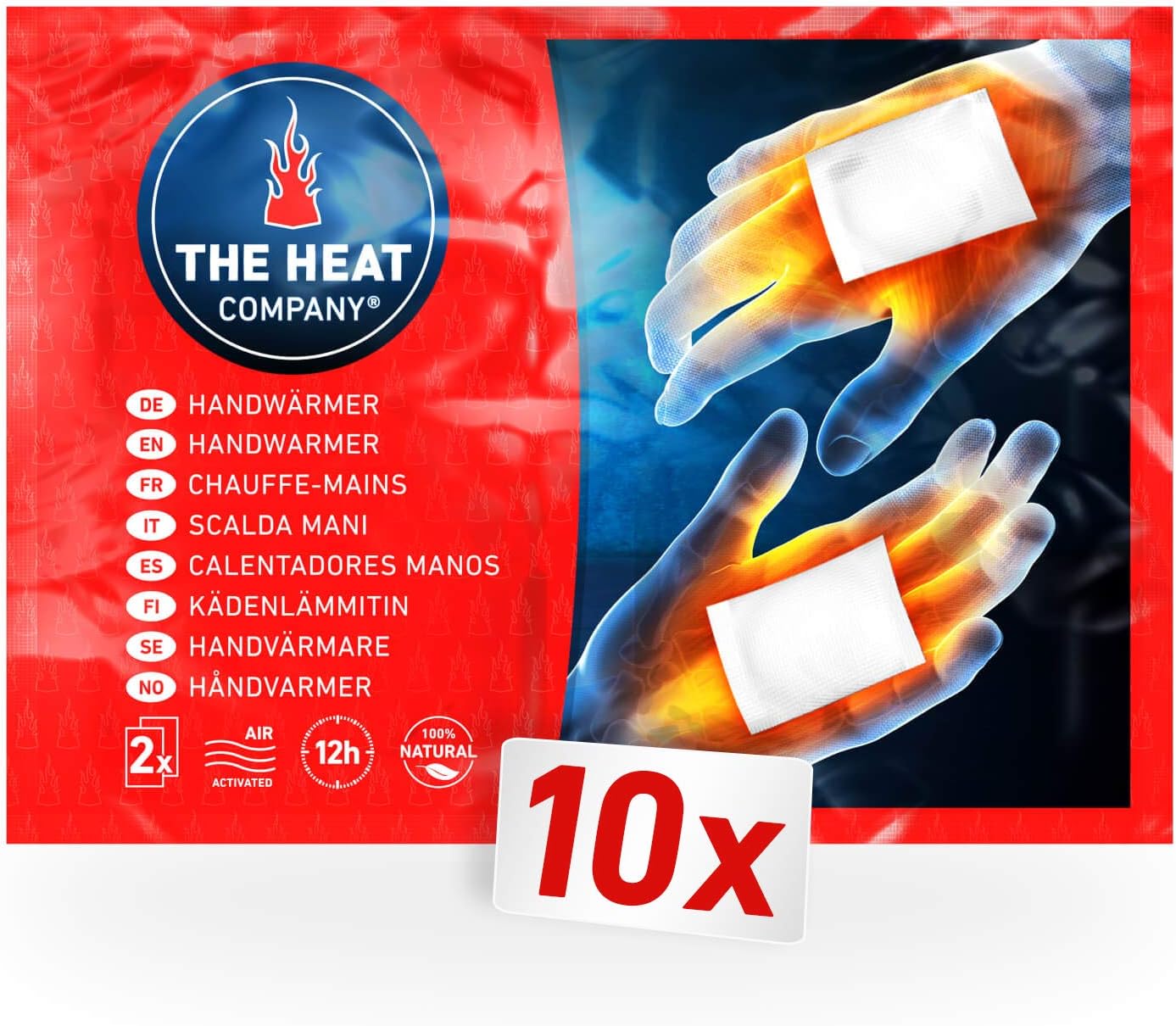 THE HEAT COMPANY El ısıtıcı – 10 veya 40 çift – ekstra sıcak – cep ısıtıcı pedler – parmak ısıtıcısı: 12 saat sıcak eller – hava etkinleştirir