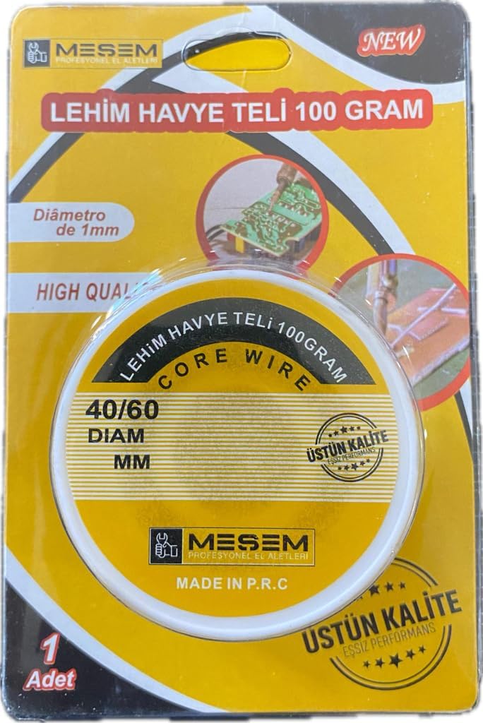 Meşem Lehim Teli - Elektronik Lehimleme İçin Yüksek Kaliteli Lehim Teli (100 gram, 1.00 mm)