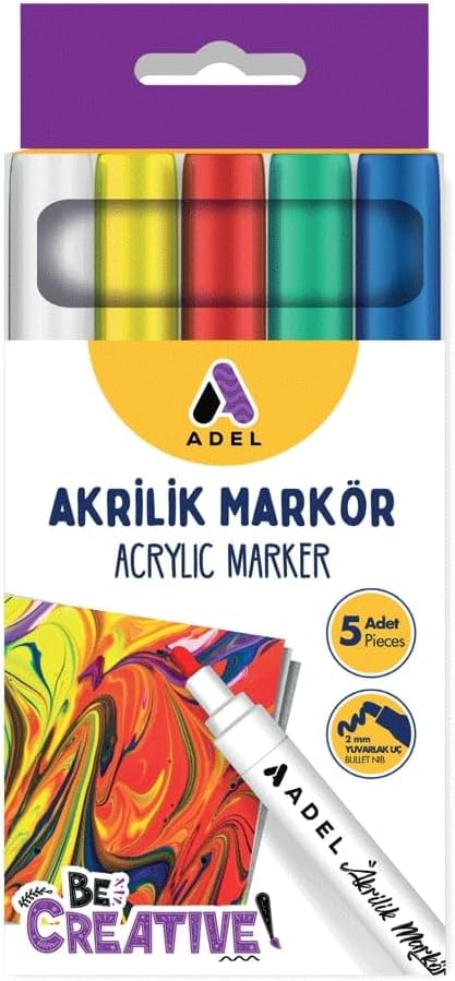 Akrilik Markör 5'li, Klasik Renkler