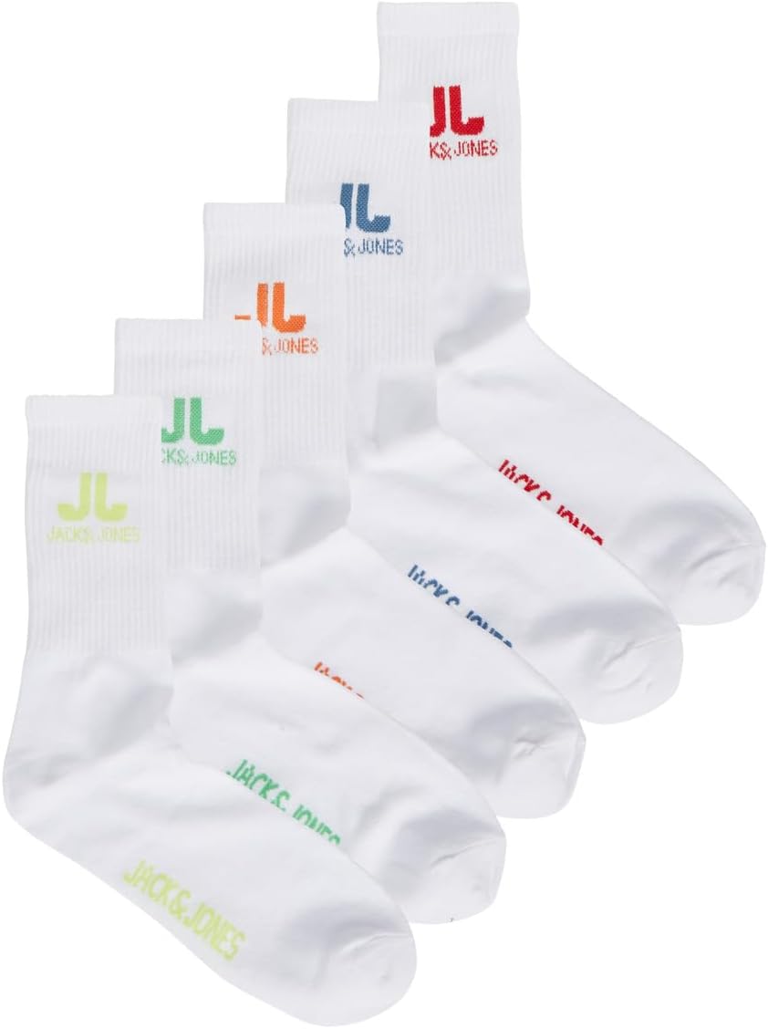 Erkek JACJJ LOGO TENNIS SOCK 5 PACK Çorap, Yeşil, Tek Beden