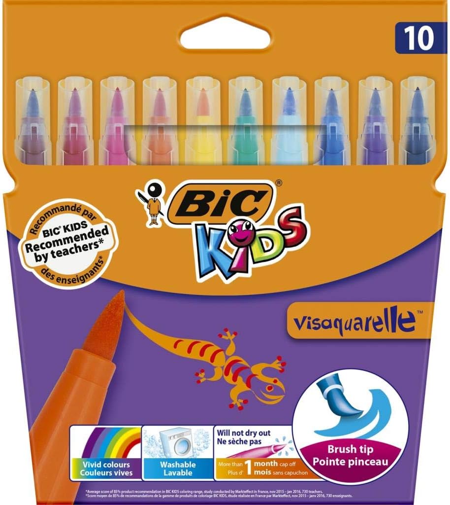 Bic Visa 10'lu Fırça Uçlu Keçeli Boya Kalemi