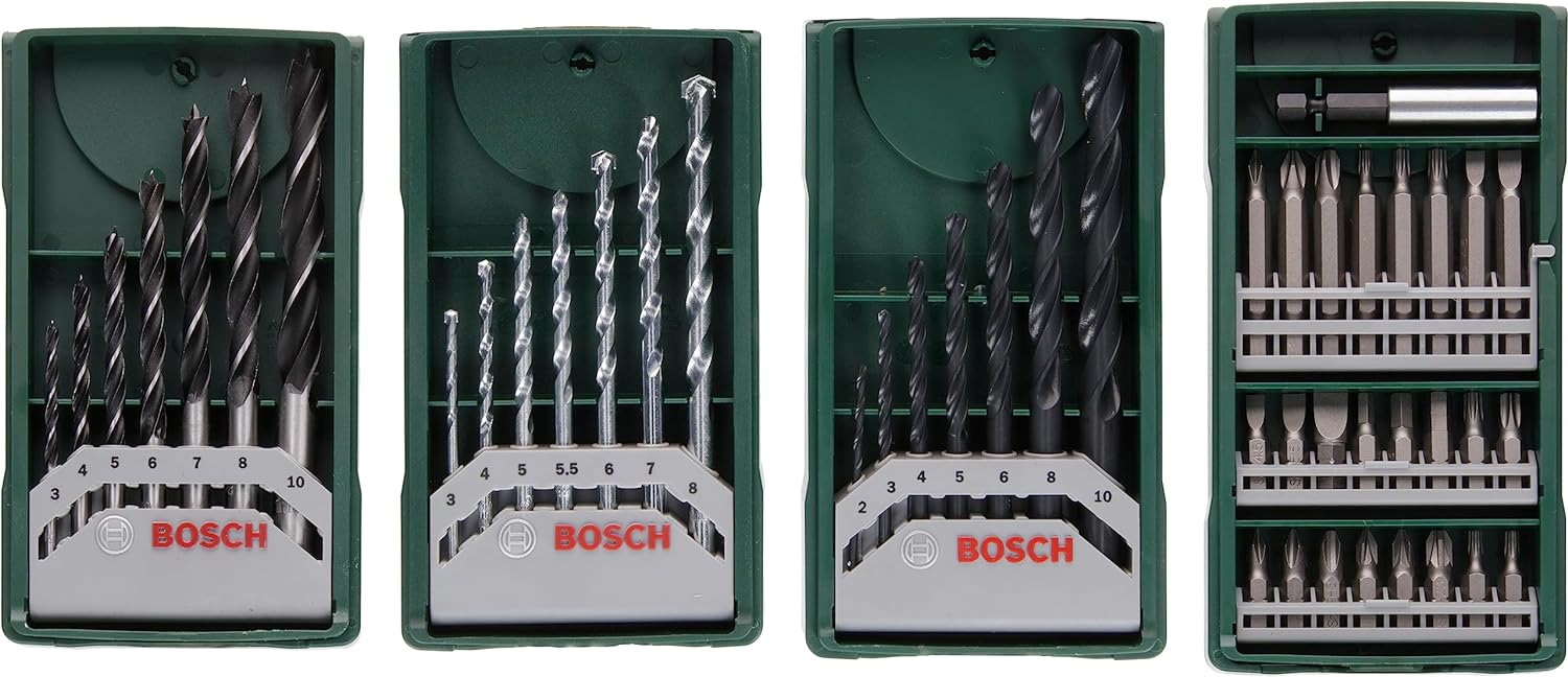 BOSCH X-line Mini 3+1 Set Ahşap Taş Metal Matkap Ucu 2607017071