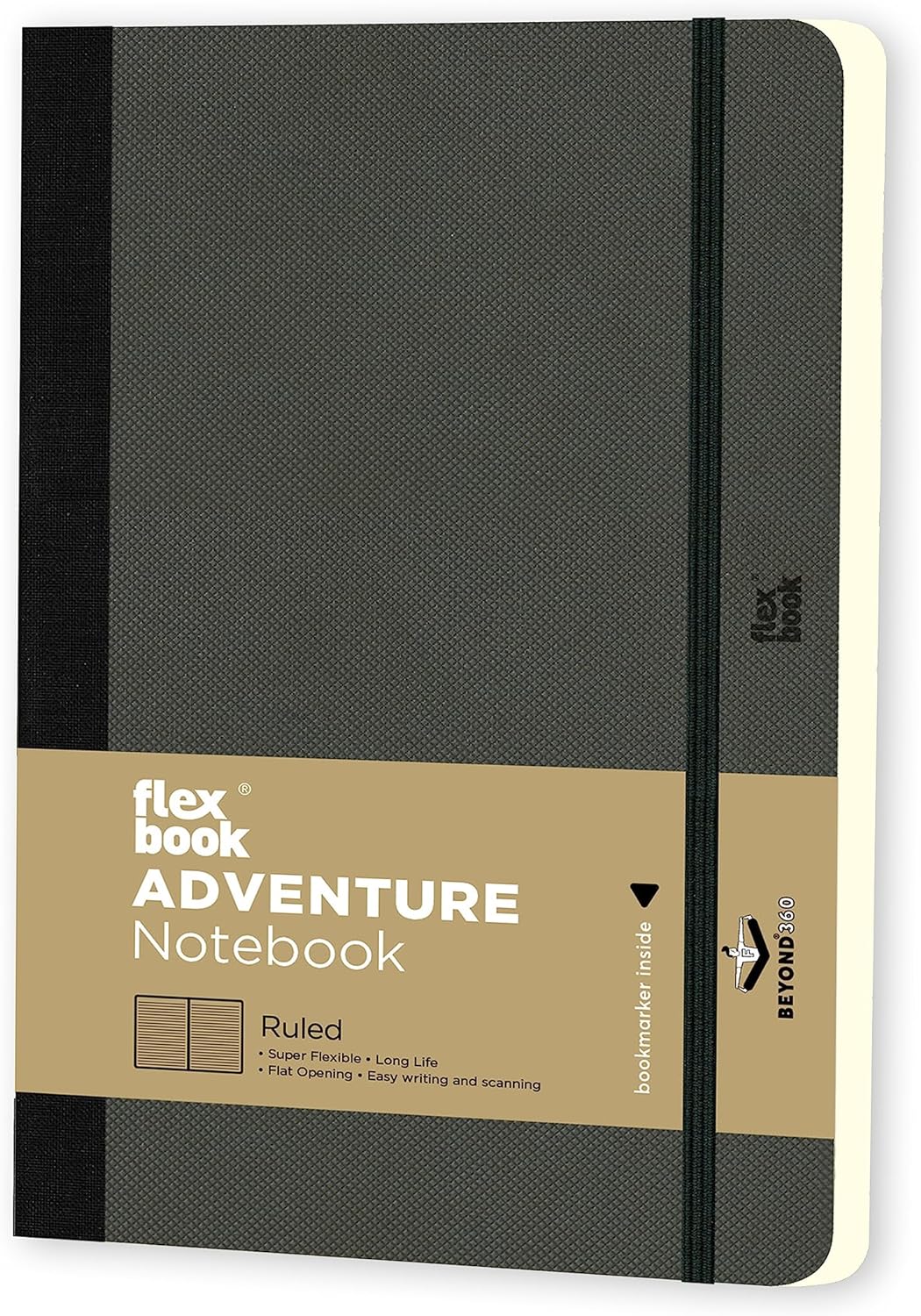 Flexbook 68 Özel Seri Adventure Esnek book, 13X21, Off-Black Çizgili, 192 Sayfa, 85Gr