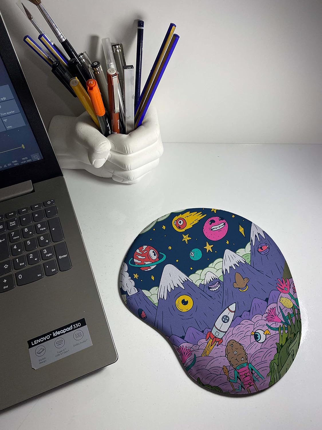 Carton Illustrator Baskılı Bilek Destekli Mouse Pad