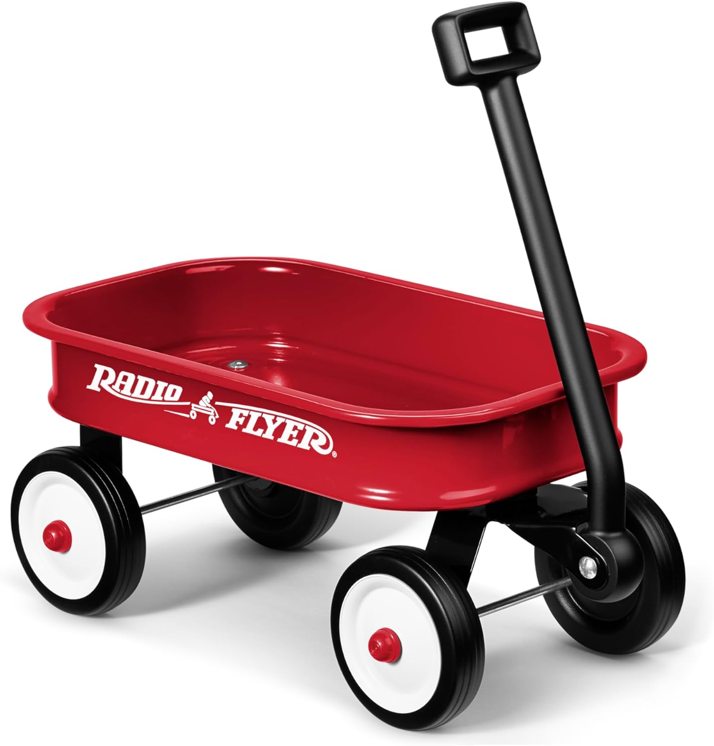 Radio Flyer Küçük Kırmızı Oyuncak Vagon, sergileme için küçük oyuncak arabası, 36 cm uzunluğunda