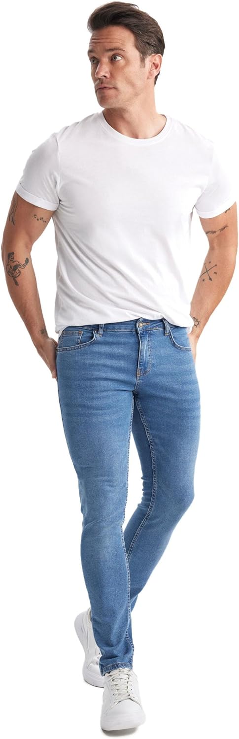 Erkek Carlo Skinny Fit Normal Bel Dar Paça Jean Pantolon