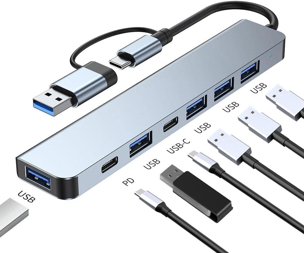 GN-33 Multiport Type C ve USB Girişli 7 in 1 Adaptör Hub Çoğaltıcı