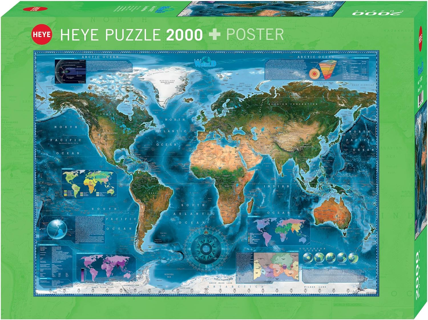 Heye 29797 – Satellite Map Standard, Rajko Zigic, poster, 2000 parça Puzzle dahil